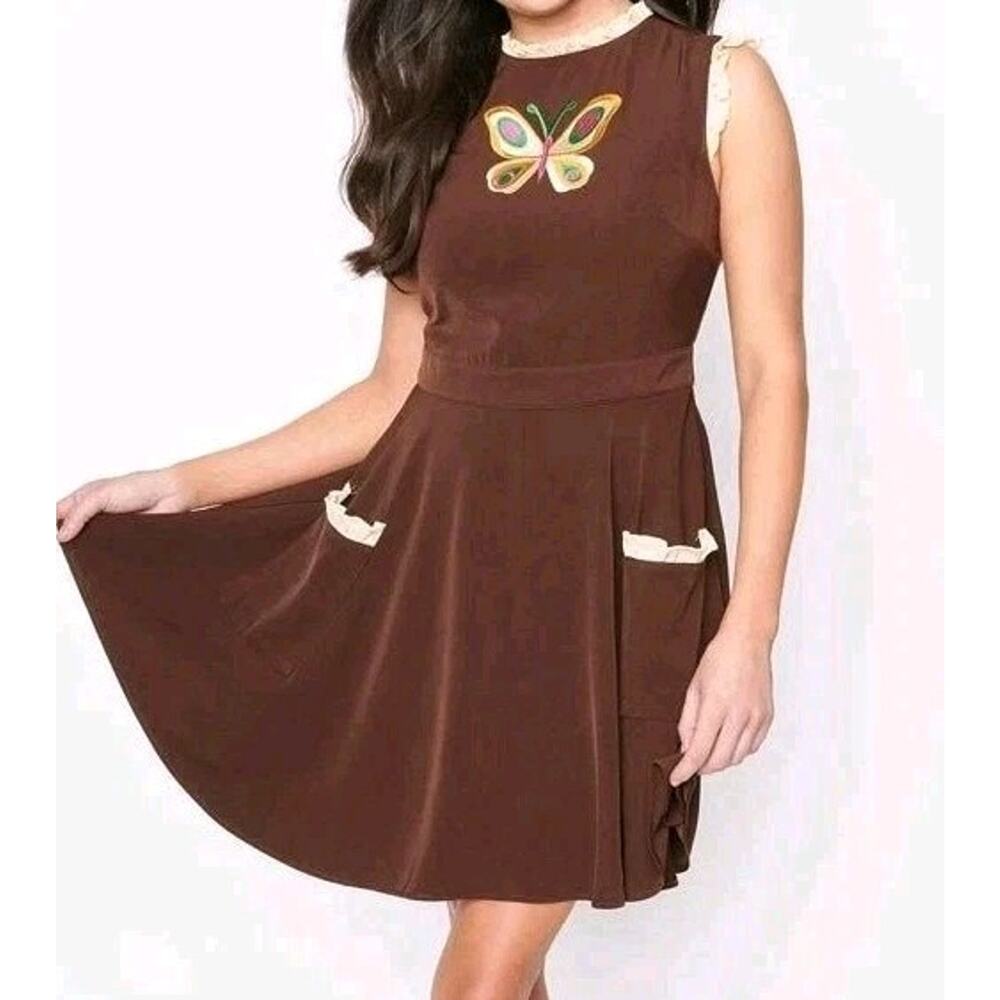 Smak Parlour Butterfly Happy Hour Mini‎ Dress Size Large Pin-up Rockabilly Go-Go